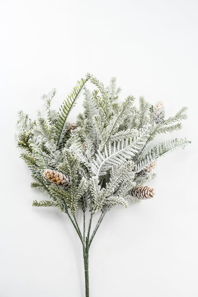 Artificial, frosted, hemlock bush - Greenery MarketXp2374