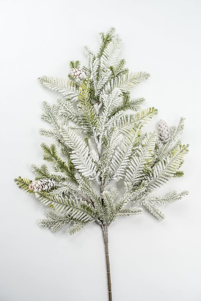 Artificial frosted hemlock spray - Greenery MarketXp2375
