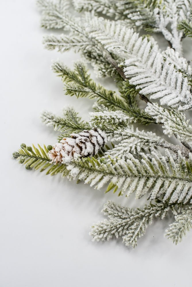 Artificial frosted hemlock spray - Greenery MarketXp2375