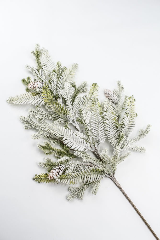 Artificial frosted hemlock spray - Greenery MarketXp2375