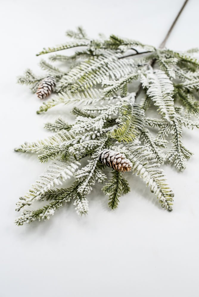 Artificial frosted hemlock spray - Greenery MarketXp2375