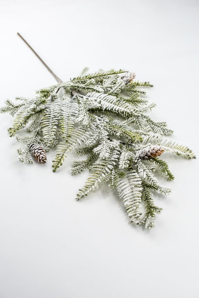 Artificial frosted hemlock spray - Greenery MarketXp2375