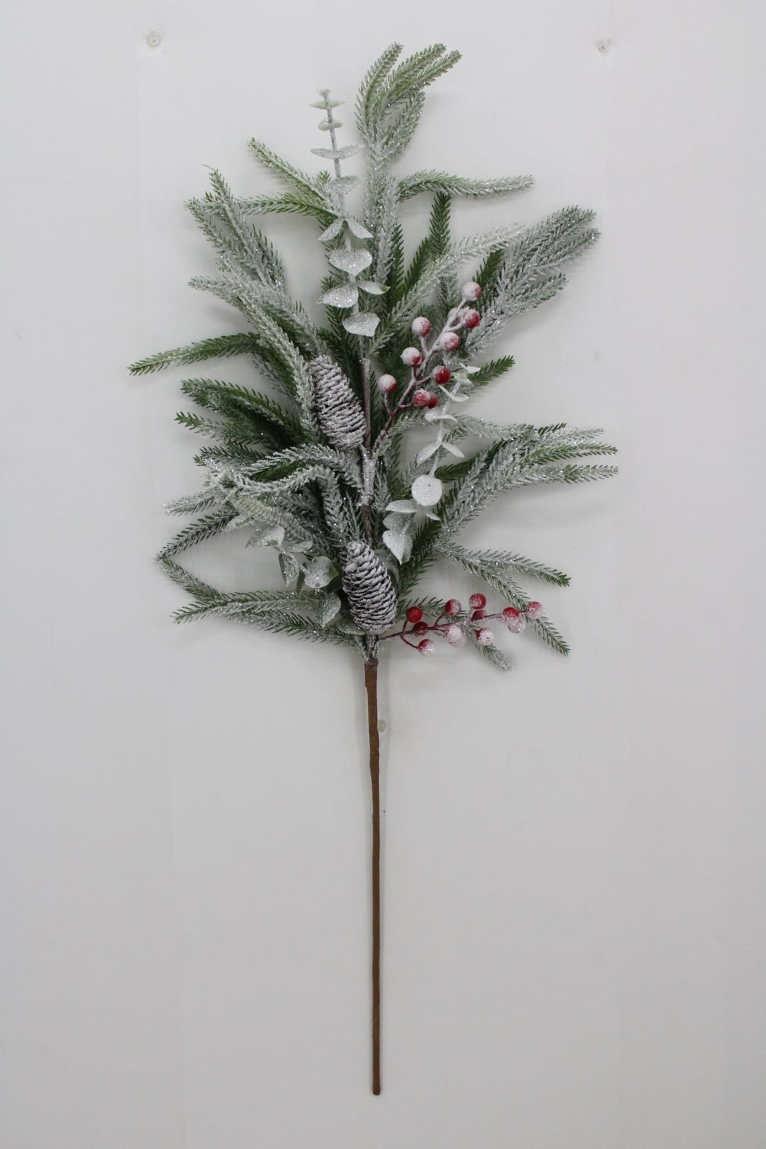 Artificial Frosted Pine Berry Pinecone Spray - 33" - Greenery MarketArtificial Flora65848