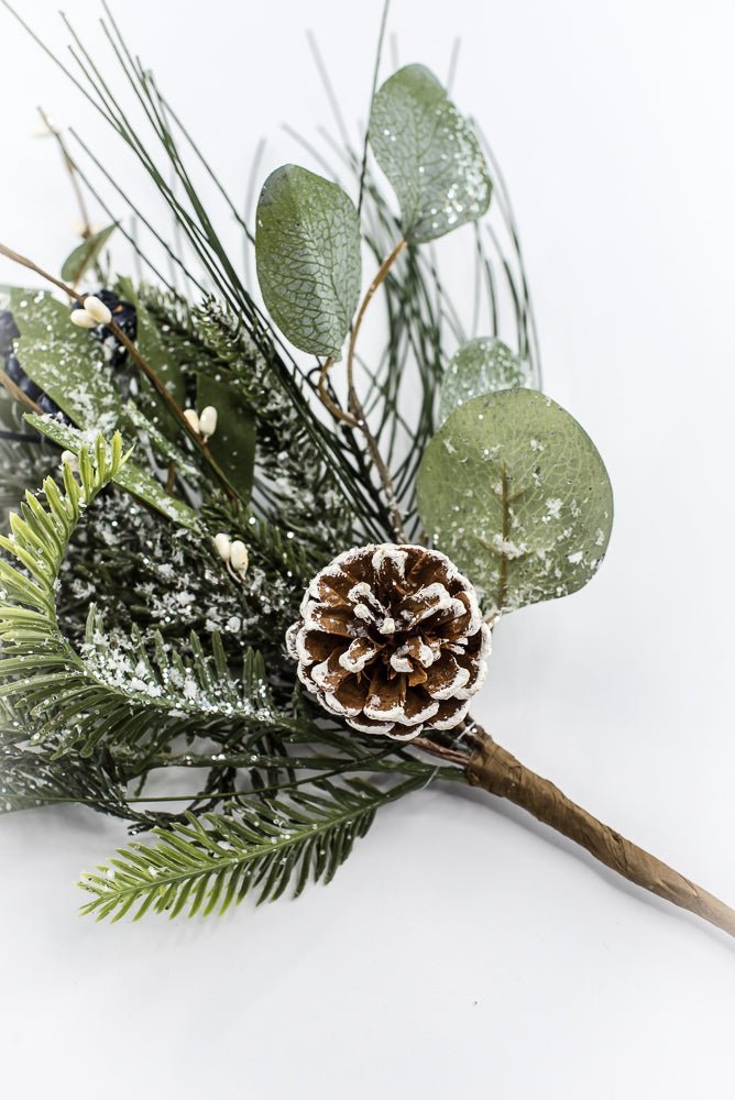 Artificial Frosted Pine Eucalyptus Pinecone & Blue Berry Pick - Greenery MarketArtificial Flora65758