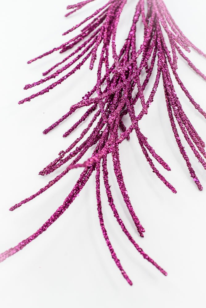 Artificial Fuchsia Glitter Grass Spray - 33" - Greenery MarketArtificial Flora65851-FU