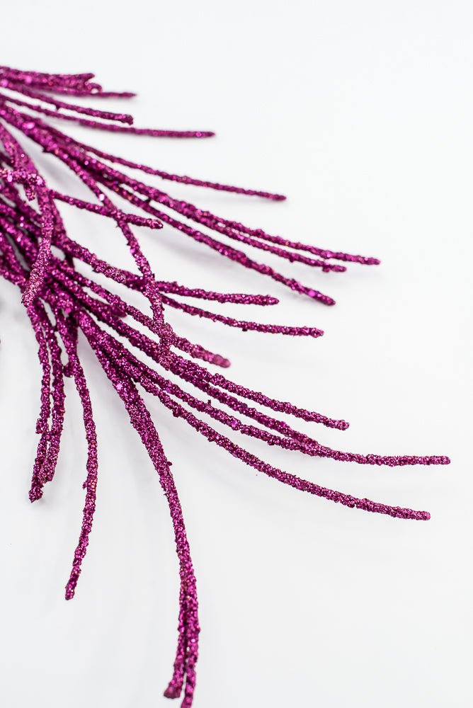 Artificial Fuchsia Glitter Grass Spray - 33" - Greenery MarketArtificial Flora65851-FU