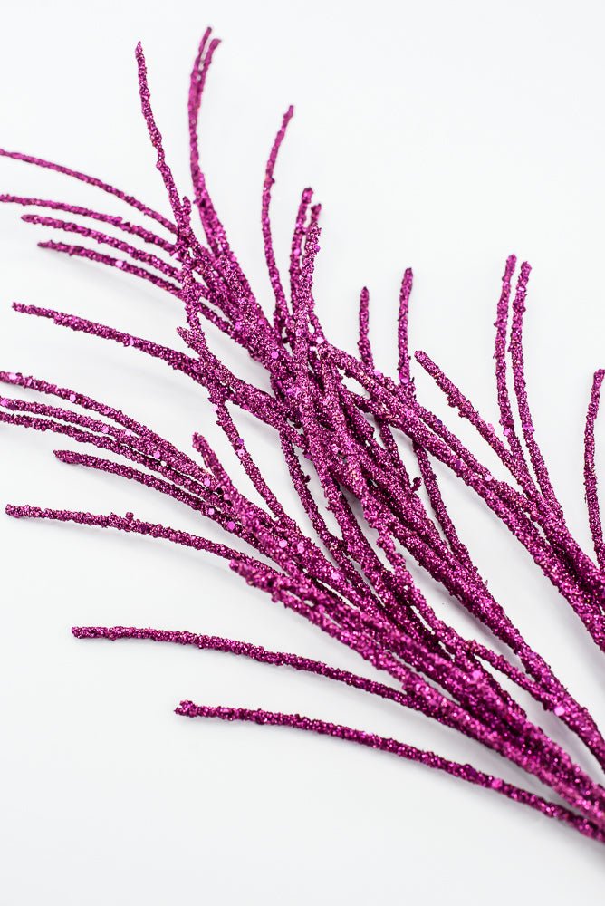 Artificial Fuchsia Glitter Grass Spray - 33" - Greenery MarketArtificial Flora65851-FU