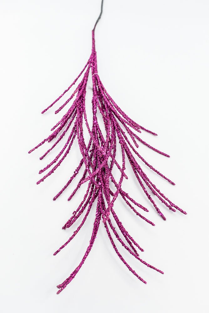 Artificial Fuchsia Glitter Grass Spray - 33" - Greenery MarketArtificial Flora65851-FU