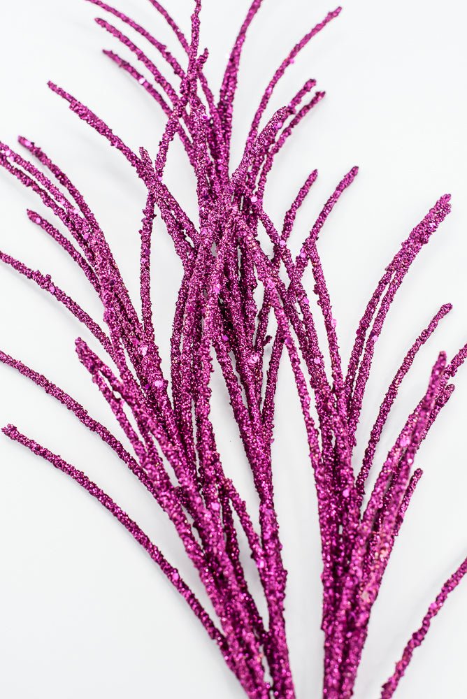 Artificial Fuchsia Glitter Grass Spray - 33" - Greenery MarketArtificial Flora65851-FU