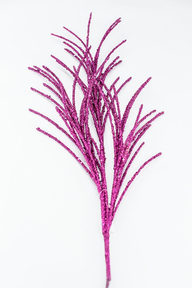 Artificial Fuchsia Glitter Grass Spray - 33" - Greenery MarketArtificial Flora65851-FU