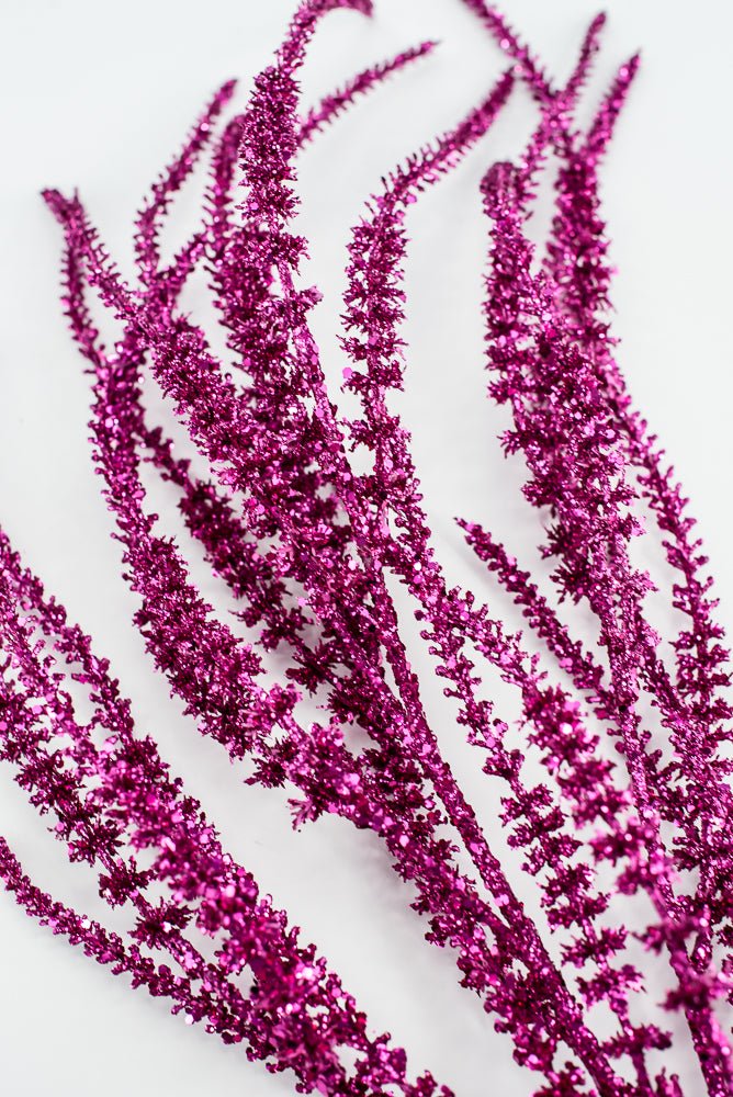 Artificial, Fuchsia Glitter Spray - 37" - Greenery MarketArtificial Flora85802-FU