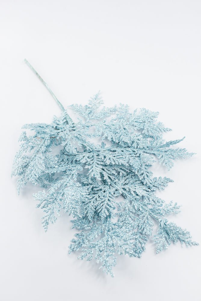 Artificial Glacier Blue Incense Cedar Glitter Spray - 19" - Greenery MarketArtificial Flowers271842