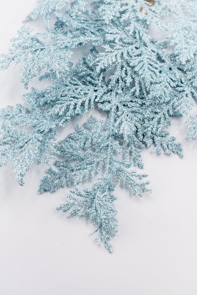 Artificial Glacier Blue Incense Cedar Glitter Spray - 19" - Greenery MarketArtificial Flowers271842