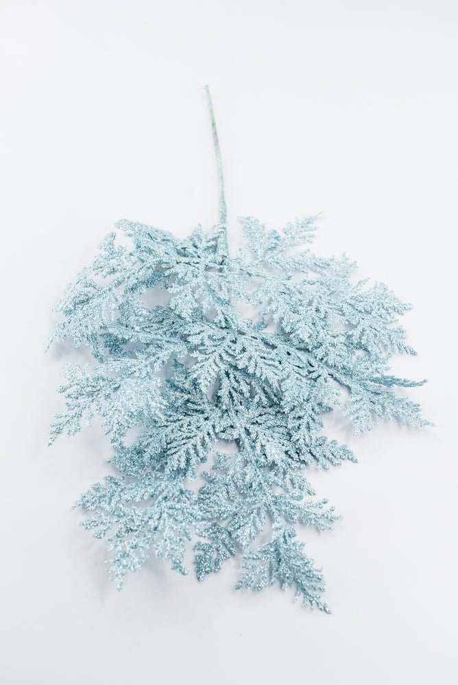 Artificial Glacier Blue Incense Cedar Glitter Spray - 19" - Greenery MarketArtificial Flowers271842