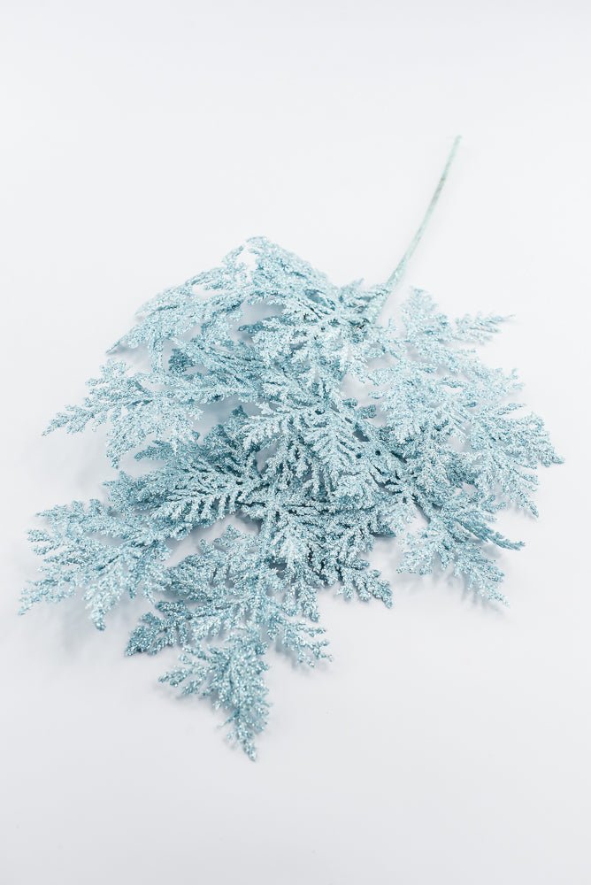 Artificial Glacier Blue Incense Cedar Glitter Spray - 19" - Greenery MarketArtificial Flowers271842