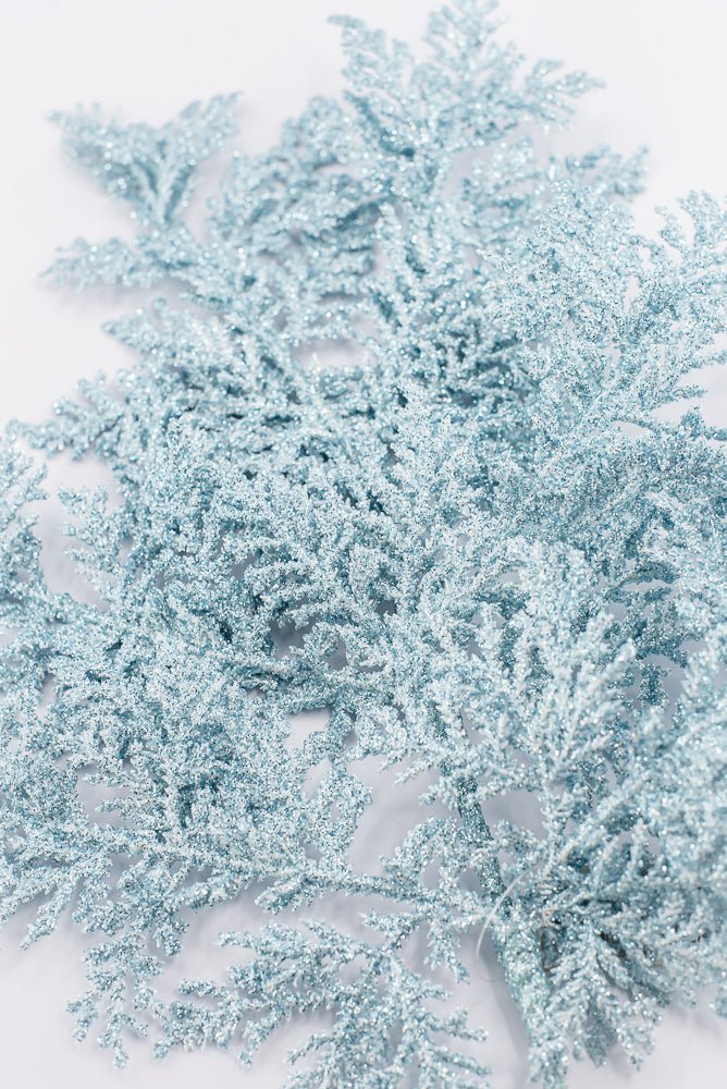 Artificial Glacier Blue Incense Cedar Glitter Spray - 19" - Greenery MarketArtificial Flowers271842