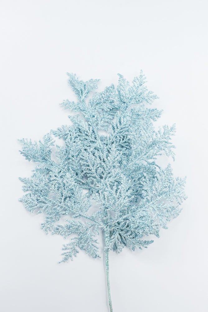 Artificial Glacier Blue Incense Cedar Glitter Spray - 19" - Greenery MarketArtificial Flowers271842