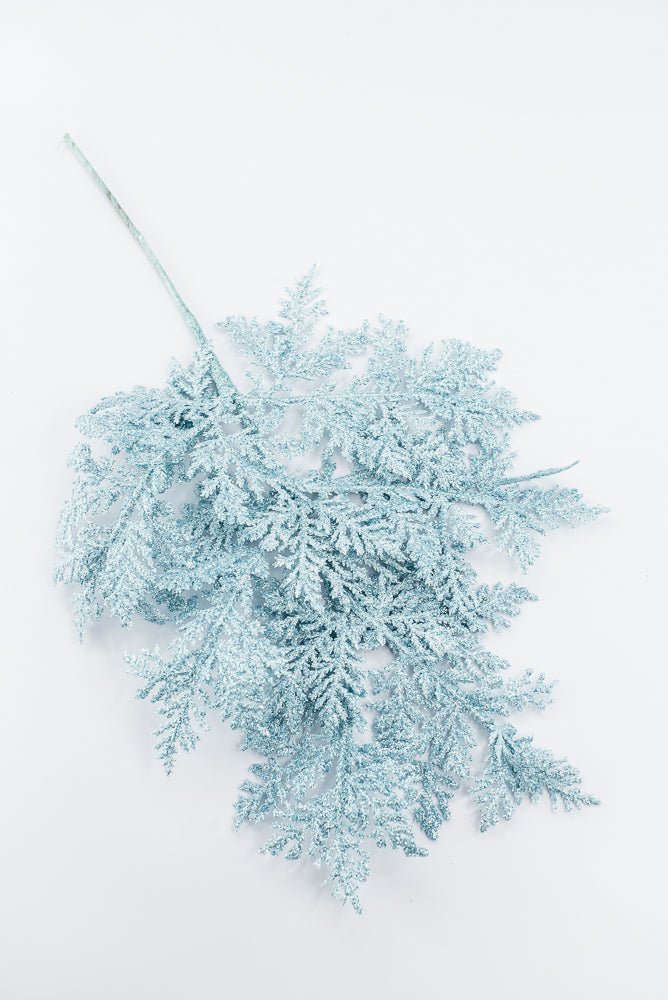 Artificial Glacier Blue Incense Cedar Glitter Spray - 19" - Greenery MarketArtificial Flowers271842