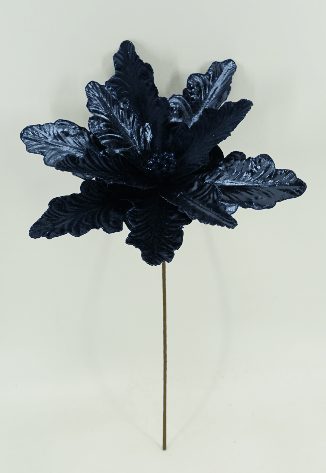 Artificial Glitter Metallic Poinsettia Stem - 15" - Greenery MarketArtificial Flora40469