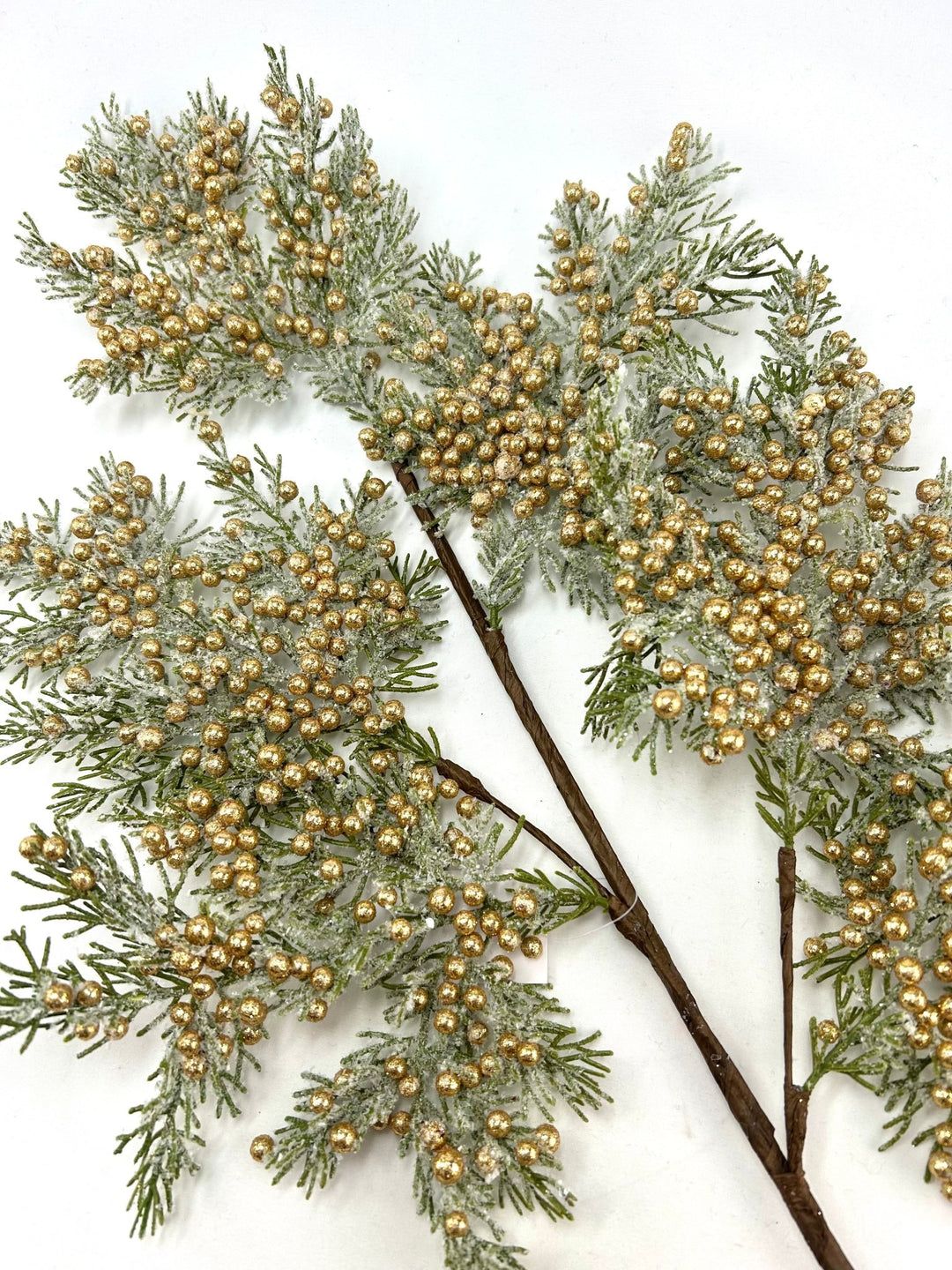 Artificial Gold Cedar Berry Spray With Snow - 32" - Greenery MarketArtificial Flora85775-GOLD