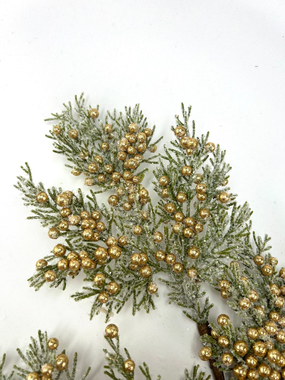 Artificial Gold Cedar Berry Spray With Snow - 32" - Greenery MarketArtificial Flora85775-GOLD