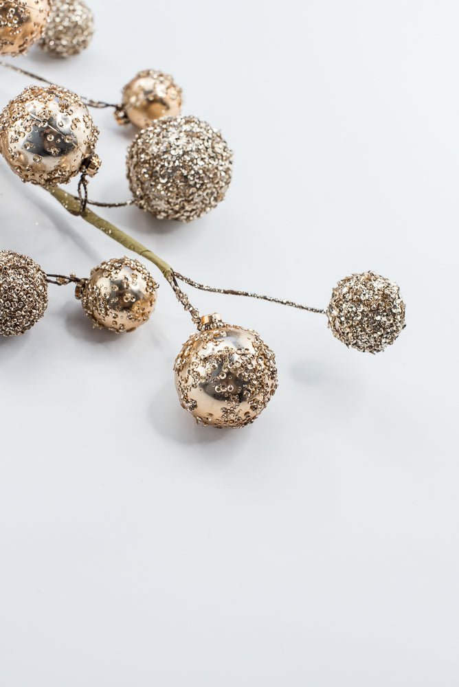 Artificial Gold & Champagne Mixed Ball Spray - 26" - Greenery MarketArtificial Flowers235701
