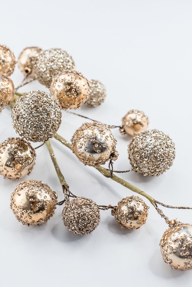 Artificial Gold & Champagne Mixed Ball Spray - 26" - Greenery MarketArtificial Flowers235701