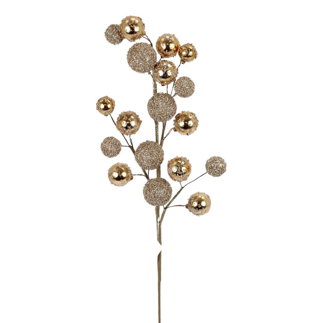 Artificial Gold & Champagne Mixed Ball Spray - 26" - Greenery MarketArtificial Flowers235701
