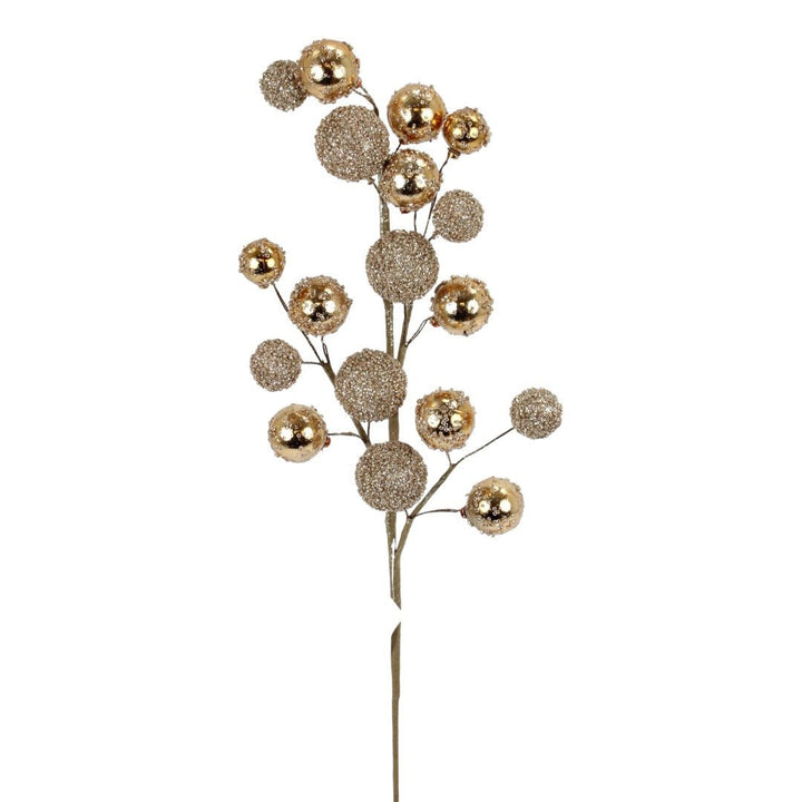 Artificial Gold & Champagne Mixed Ball Spray - 26" - Greenery MarketArtificial Flowers235701