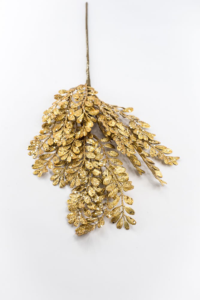 Artificial Gold Glitter Laves Spray - 26" - Greenery MarketArtificial Flora40545-GOLD