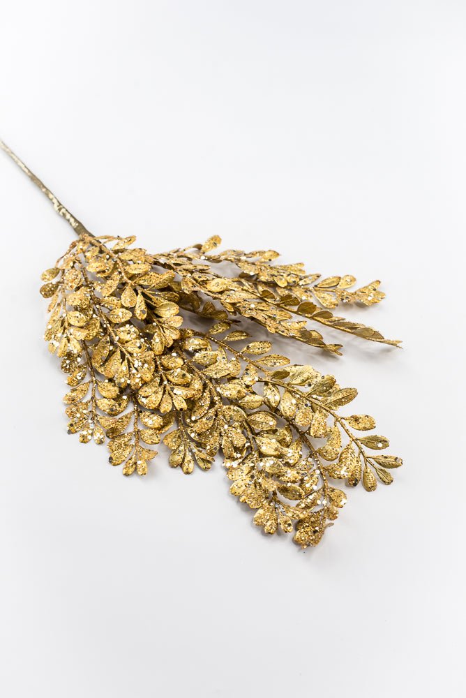 Artificial Gold Glitter Laves Spray - 26" - Greenery MarketArtificial Flora40545-GOLD