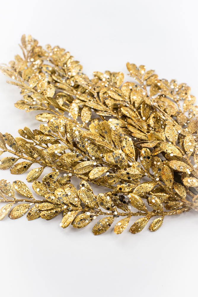 Artificial Gold Glitter Laves Spray - 26" - Greenery MarketArtificial Flora40545-GOLD
