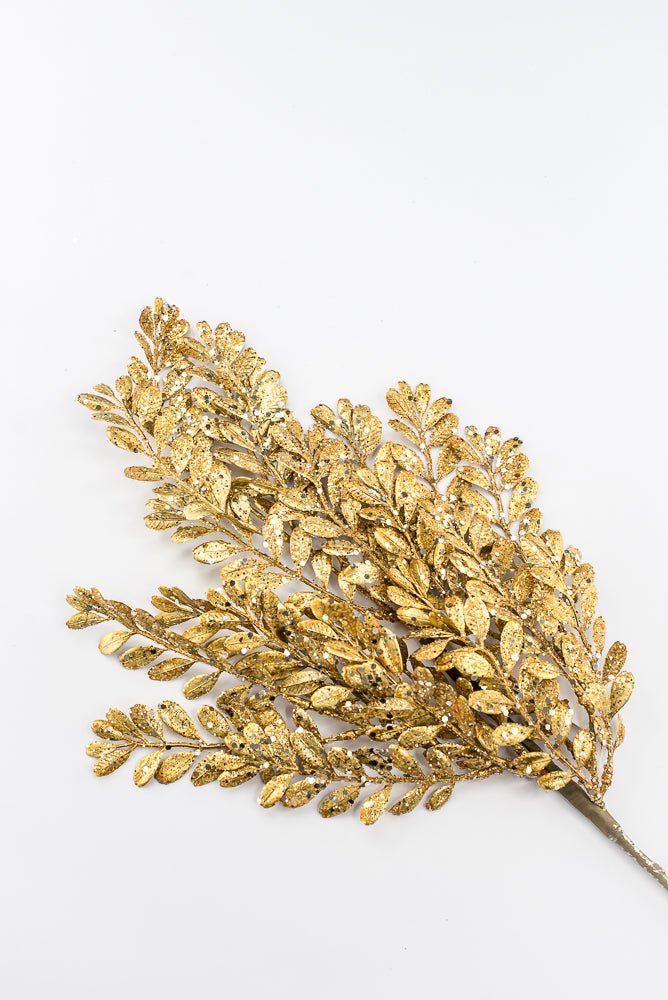 Artificial Gold Glitter Laves Spray - 26" - Greenery MarketArtificial Flora40545-GOLD