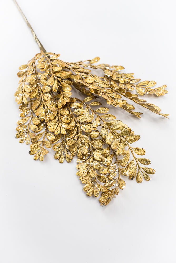 Artificial Gold Glitter Laves Spray - 26" - Greenery MarketArtificial Flora40545-GOLD
