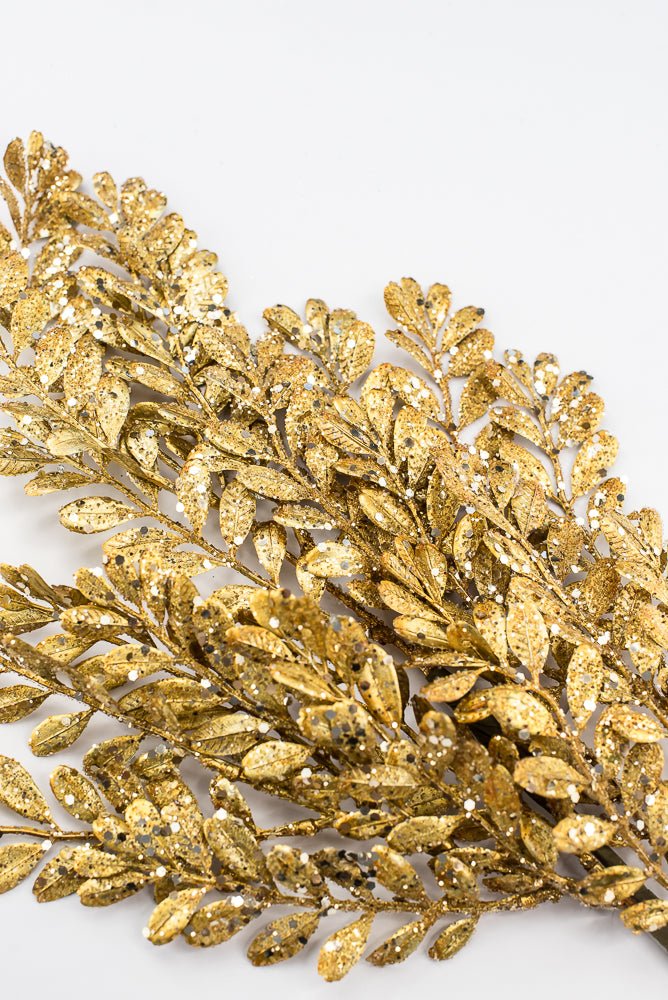 Artificial Gold Glitter Laves Spray - 26" - Greenery MarketArtificial Flora40545-GOLD