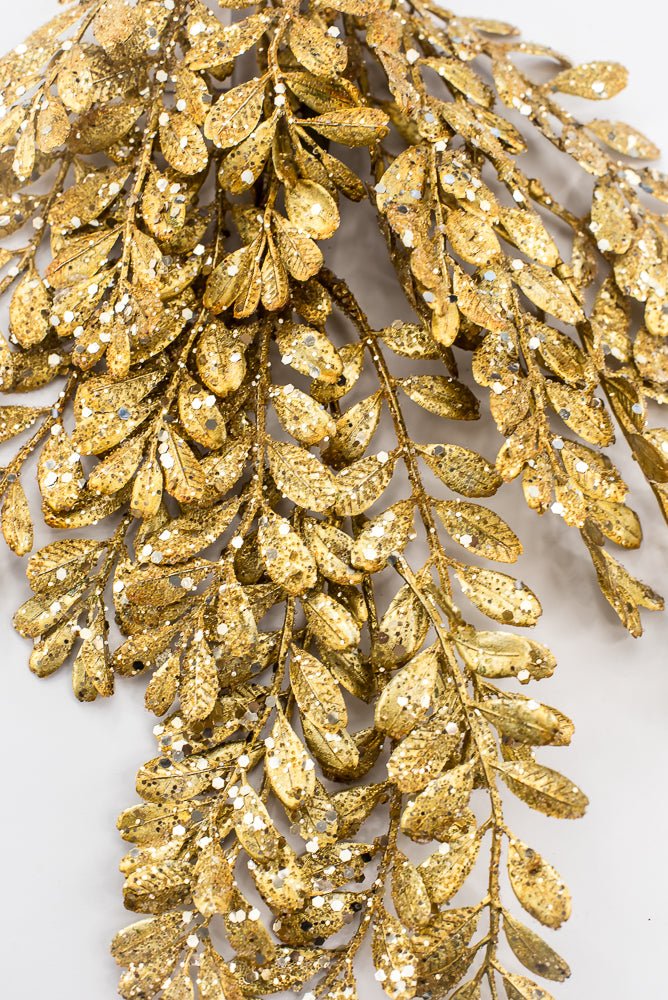 Artificial Gold Glitter Laves Spray - 26" - Greenery MarketArtificial Flora40545-GOLD
