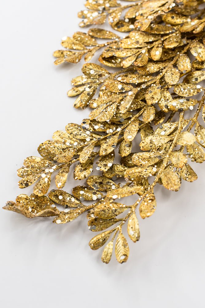 Artificial Gold Glitter Laves Spray - 26" - Greenery MarketArtificial Flora40545-GOLD