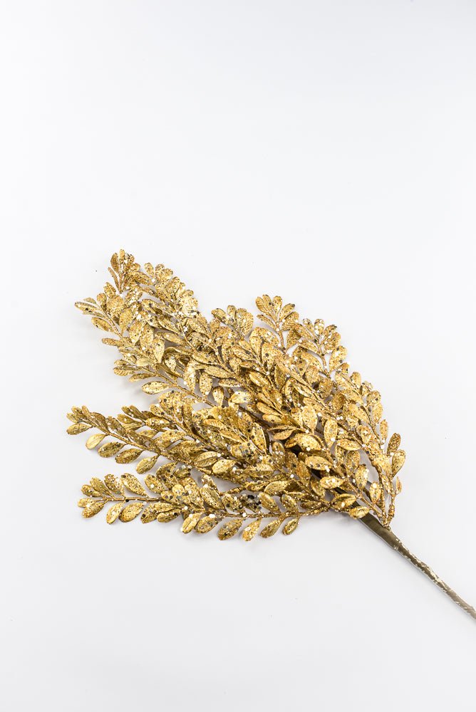 Artificial Gold Glitter Laves Spray - 26" - Greenery MarketArtificial Flora40545-GOLD