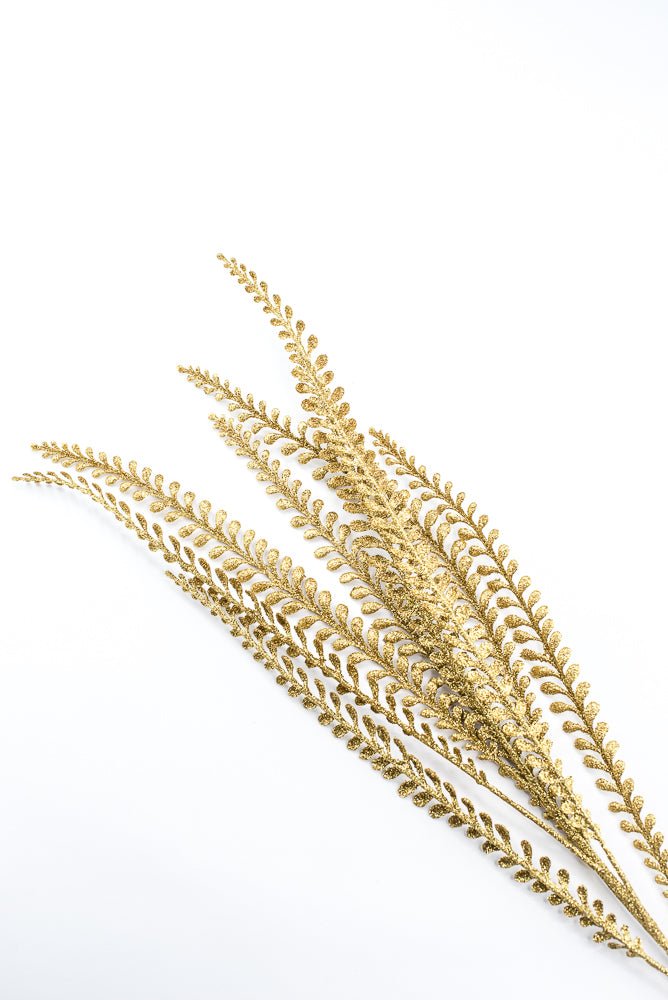 Artificial Gold Glitter Leaves Spray - 33" - Greenery MarketSeasonal & Holiday Decorations86890GD
