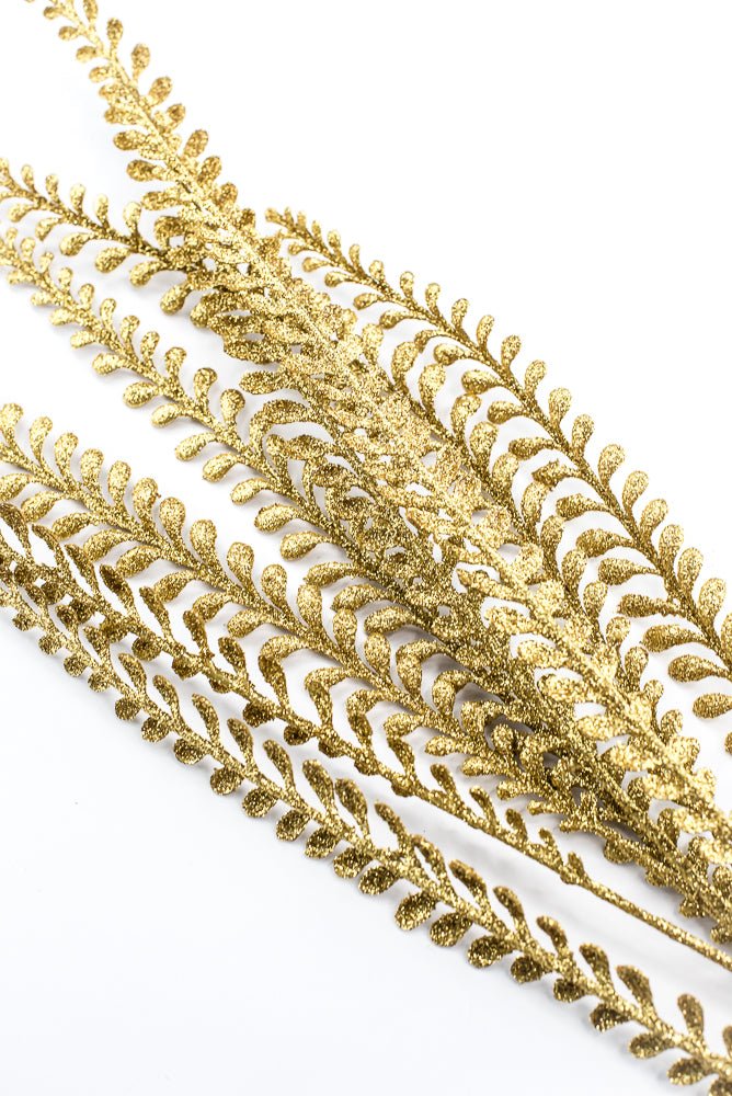Artificial Gold Glitter Leaves Spray - 33" - Greenery MarketSeasonal & Holiday Decorations86890GD