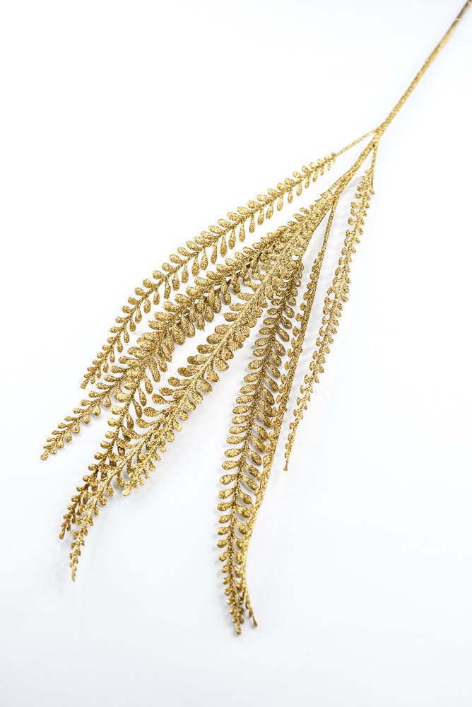 Artificial Gold Glitter Leaves Spray - 33" - Greenery MarketSeasonal & Holiday Decorations86890GD