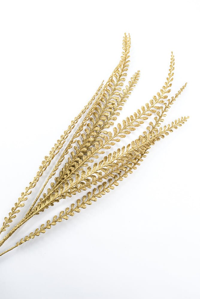 Artificial Gold Glitter Leaves Spray - 33" - Greenery MarketSeasonal & Holiday Decorations86890GD