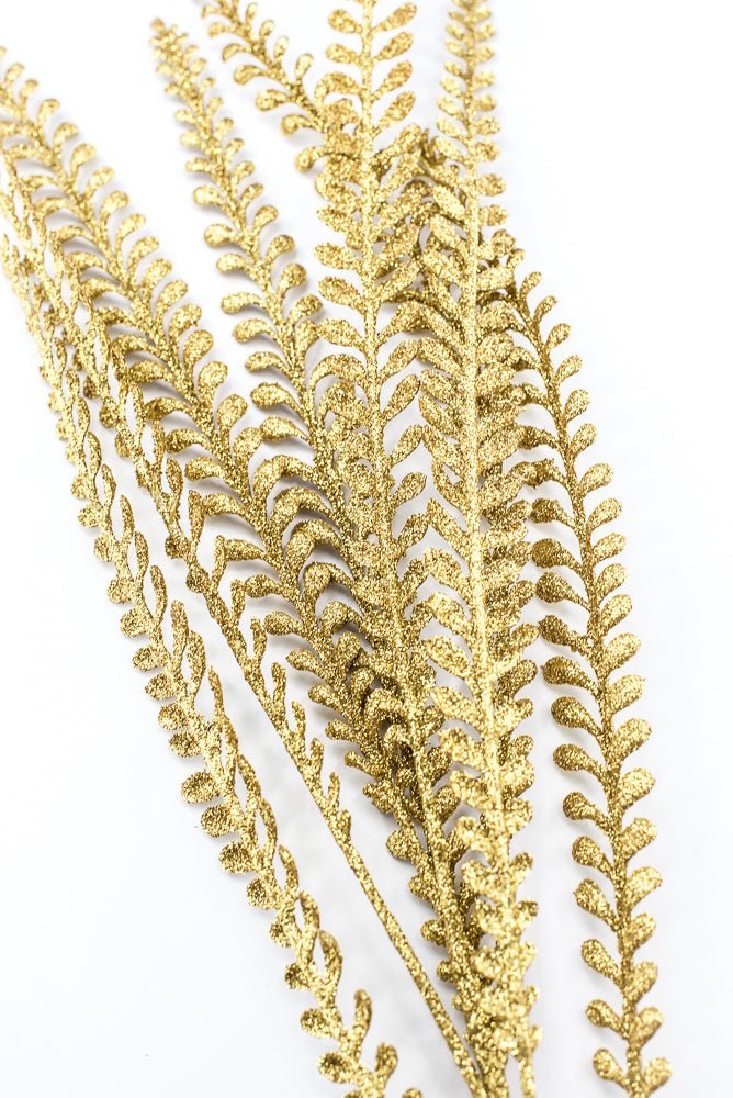 Artificial Gold Glitter Leaves Spray - 33" - Greenery MarketSeasonal & Holiday Decorations86890GD