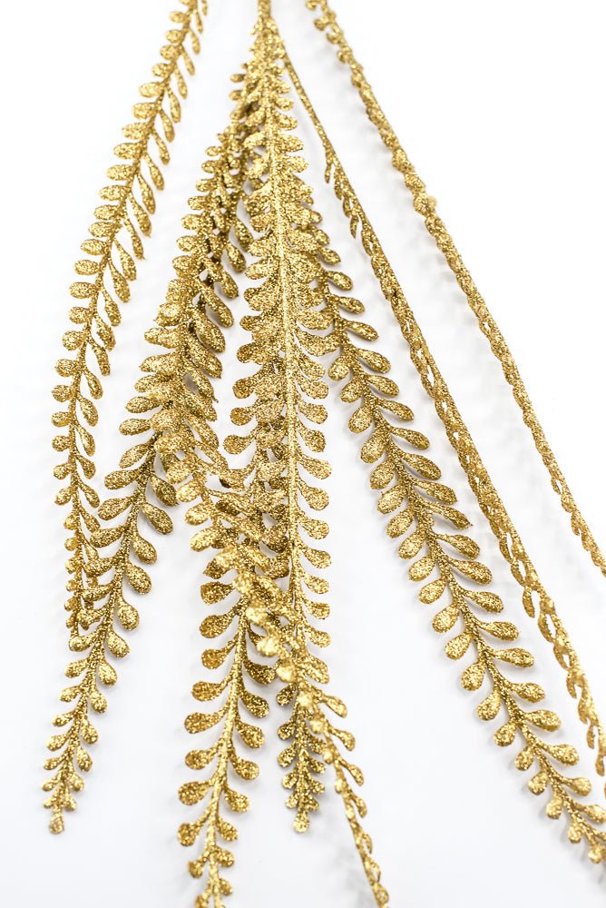 Artificial Gold Glitter Leaves Spray - 33" - Greenery MarketSeasonal & Holiday Decorations86890GD