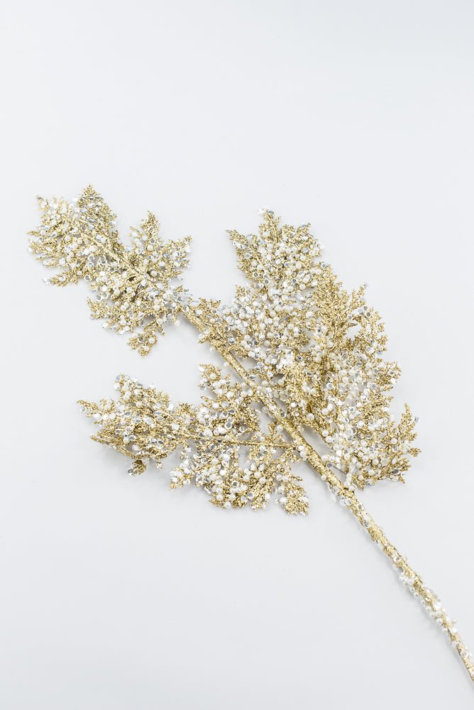 Artificial Gold Glitter Sequin Pearl Cedar Spray - 27.5" - Greenery MarketArtificial Flora40341-GOLD