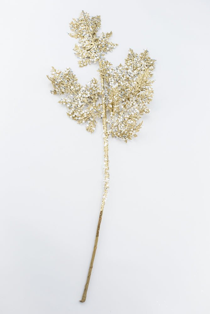 Artificial Gold Glitter Sequin Pearl Cedar Spray - 27.5" - Greenery MarketArtificial Flora40341-GOLD