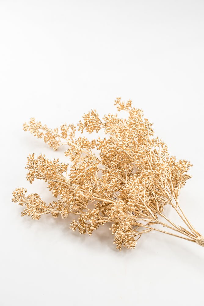Artificial Gold Glittered Seeds Bush - 16" - Greenery MarketArtificial FloraXG969-GO