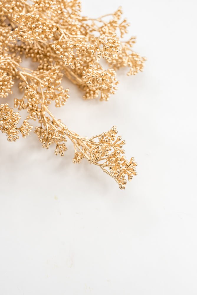 Artificial Gold Glittered Seeds Bush - 16" - Greenery MarketArtificial FloraXG969-GO