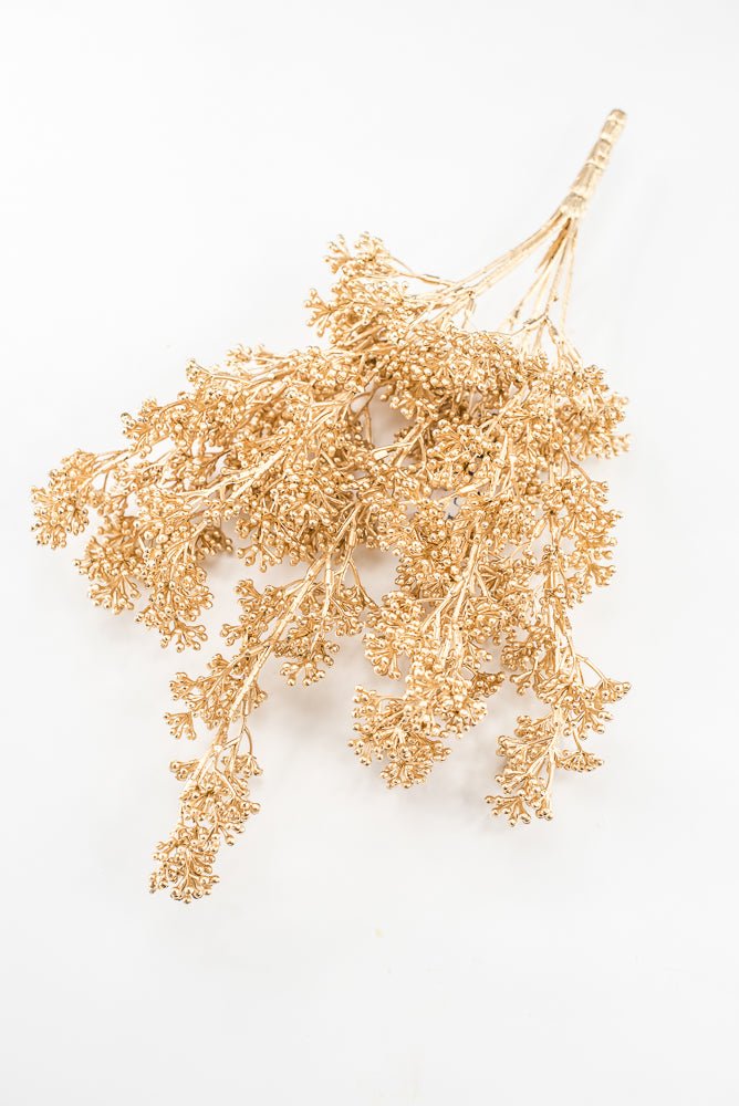 Artificial Gold Glittered Seeds Bush - 16" - Greenery MarketArtificial FloraXG969-GO