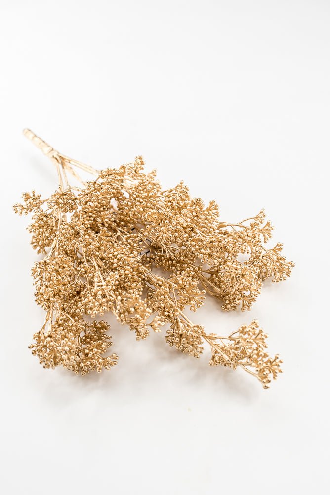 Artificial Gold Glittered Seeds Bush - 16" - Greenery MarketArtificial FloraXG969-GO